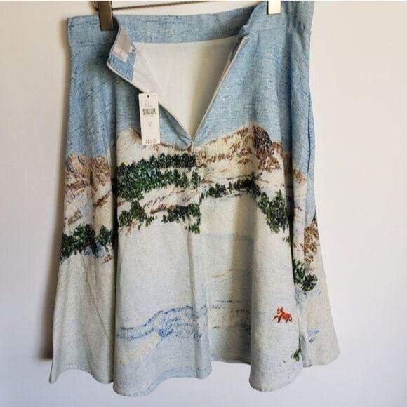 Corey Lynn Carter Wonderland A-Line Midi Skirt Winter Snow Scenery Size Small - Picture 10 of 12